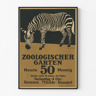 Vintage Zebra Poster Zoologischer Garten Military Concert