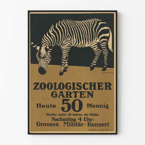 Vintage Zebra Poster Zoologischer Garten Military Concert