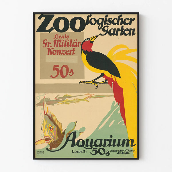 Vintage poster of Zoo Aquarium Military Concert