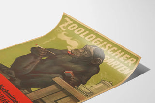 Vintage Poster of Zoologischer Garten with Smoking Monkey