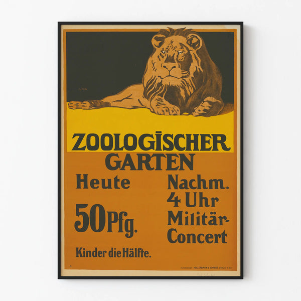 Vintage poster Lion Zoological Garden Military concert