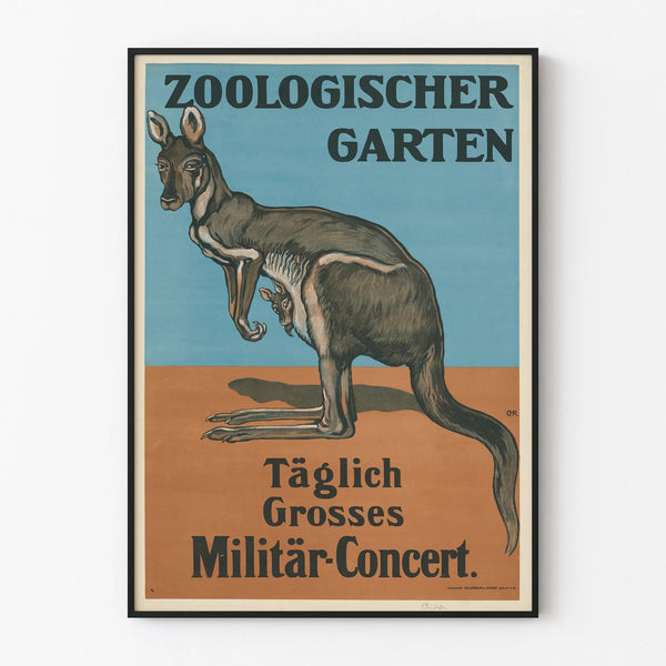 Vintage Kangaroo Poster with Military Concert