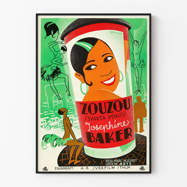 Vintage wall decoration poster Zouzou Josephine Baker