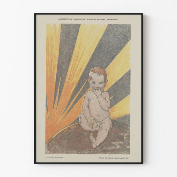 Vintage Poster Baby Rays of Light on Earth