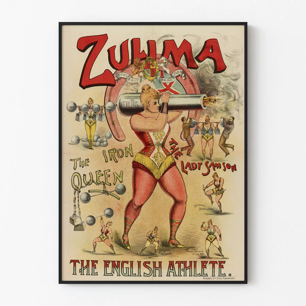 Vintage Zulima Poster of the Iron Queen - English Strongwoman