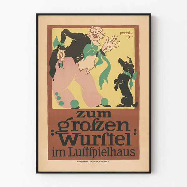 Vintage poster Zum Großen Wurstel - Handmade wall decoration