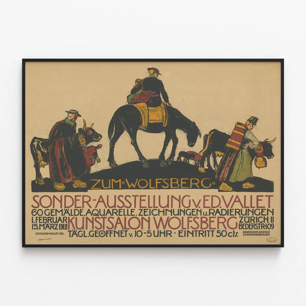 Vintage Poster Zum Wolfsberg – Exhibition Ed. Vallet 1912 — framed artwork on a wall