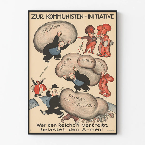 German political poster against taxes and surcharges